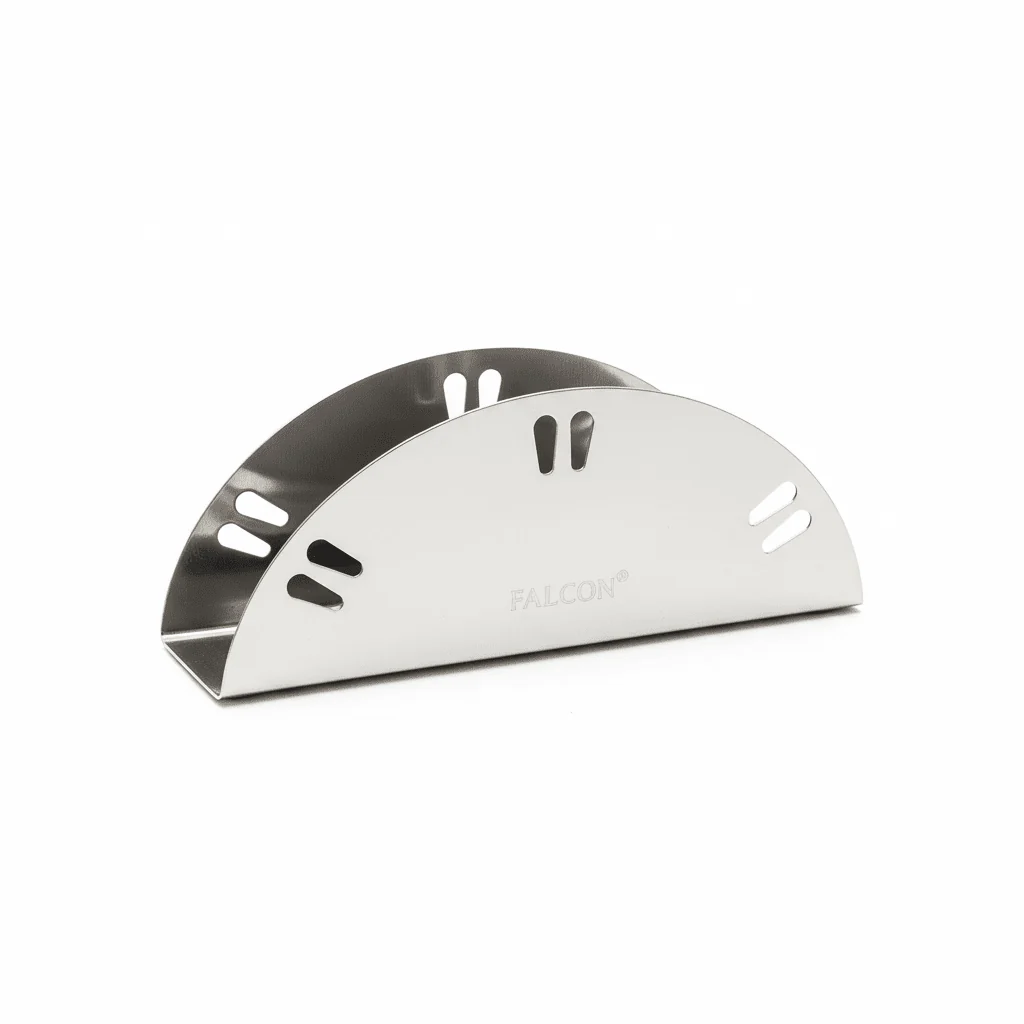 Falcon Premium Stainless Steel Napkin Holder (14×6×2 cm)