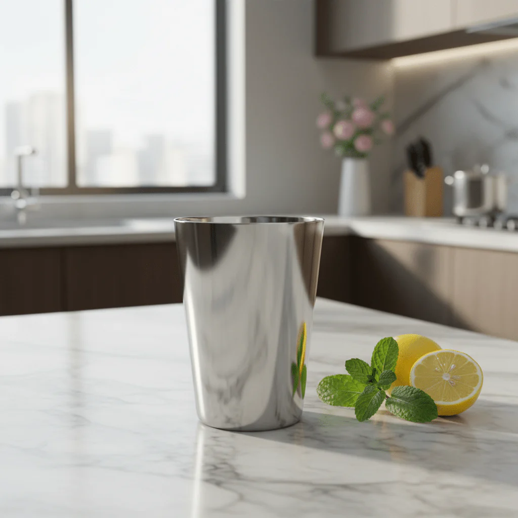 Falcon Stainless Steel Unbreakable Glass, Suitable for Water, Milk, Juice, Tea-350ml - Image 2