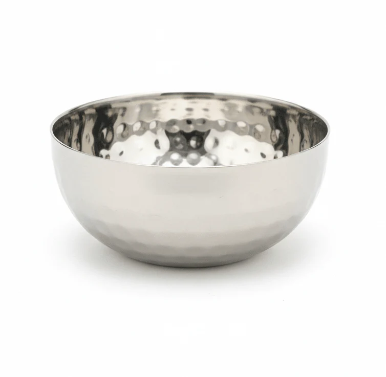 Falcon Stainless Steel Hammered Texture Serving Bowl – 8 cm
