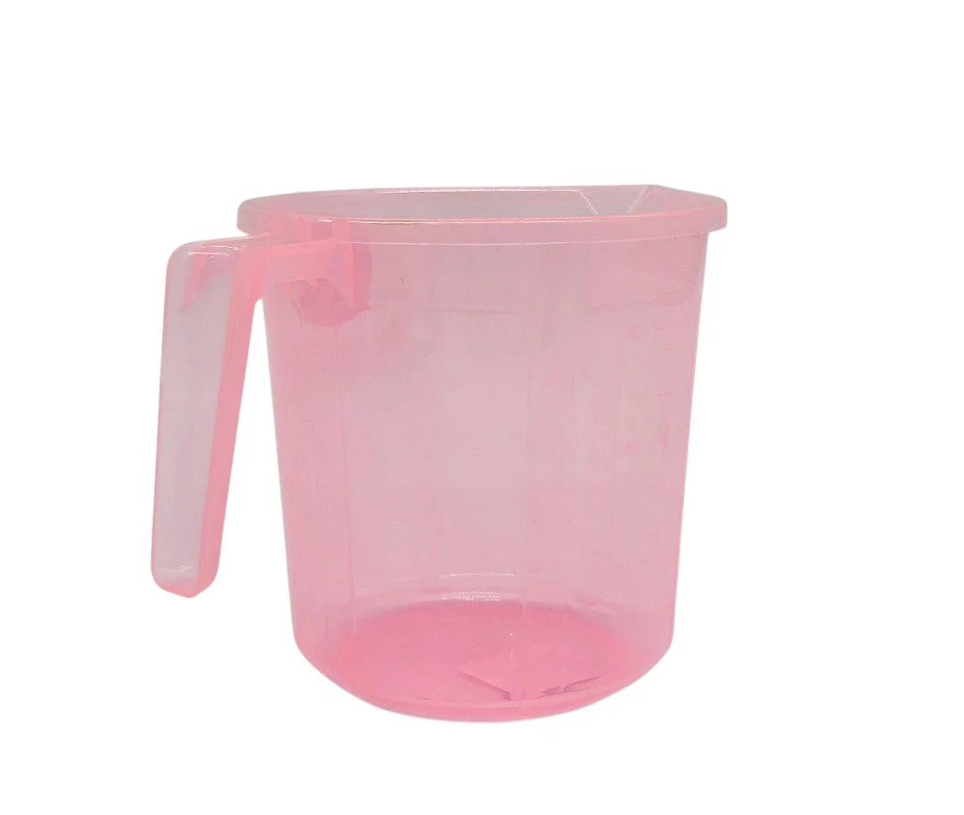 FALCON Transparent Plastic Mug 1000ml, Pink - Image 2