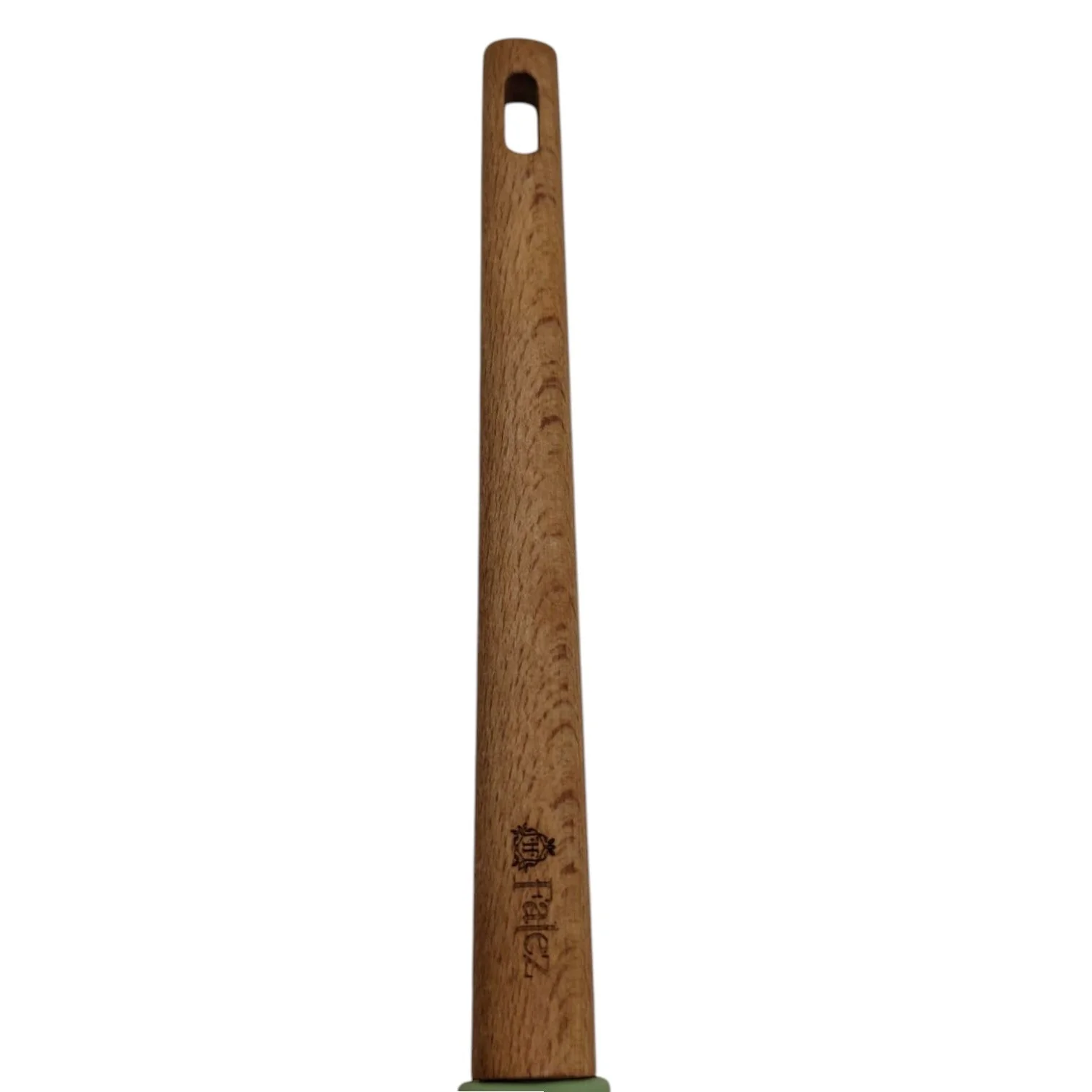 Falez Silicone Slotted Spoon with Wooden Handle, Heat-Resistant, Non-Scratch Cooking Utensil for Stirring, Scooping, Mixing, and Serving, Durable and Versatile Kitchen-30cmX7cm-Green - Image 4