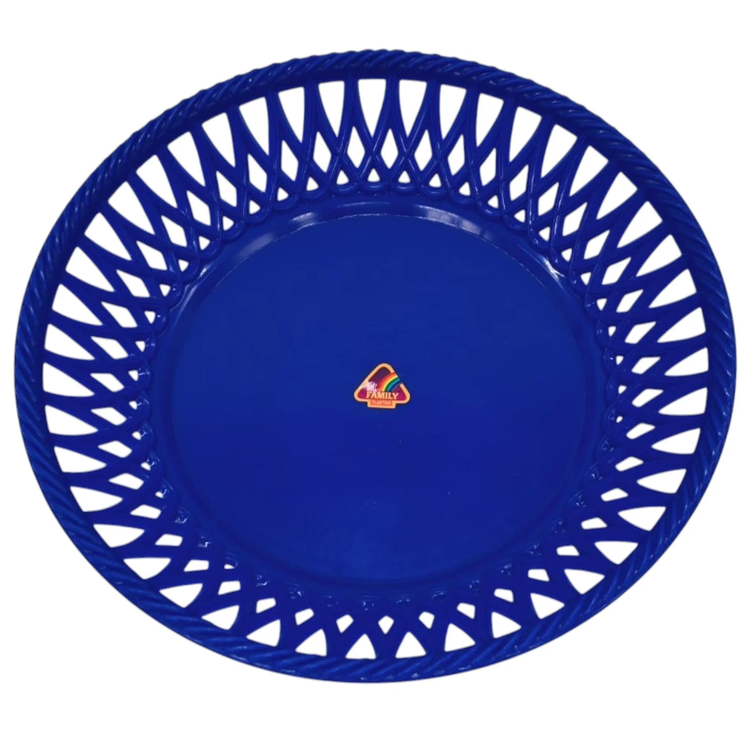 Plastic Fruit Round Tray Kitchen Counter Polypropylene Fruit Holder Modern-23cmX5-Blue - Image 3