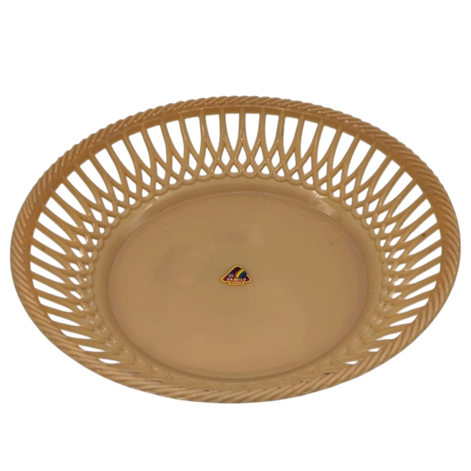 Plastic Fruit Round Tray Kitchen Counter Polypropylene Fruit Holder Modern-28cmX5-BurlyWood - Image 2