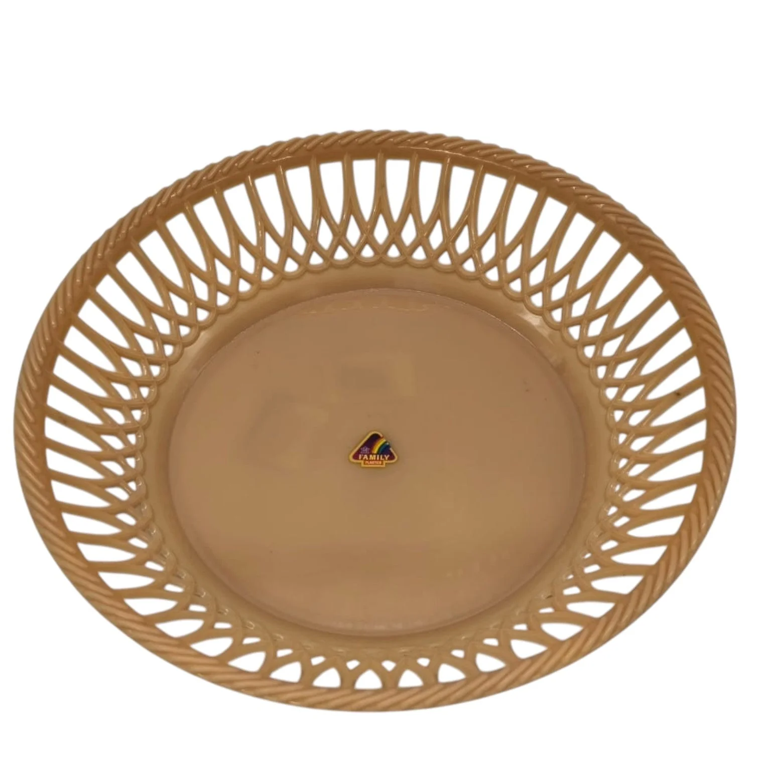 Plastic Fruit Round Tray Kitchen Counter Polypropylene Fruit Holder Modern-28cmX5-BurlyWood - Image 3