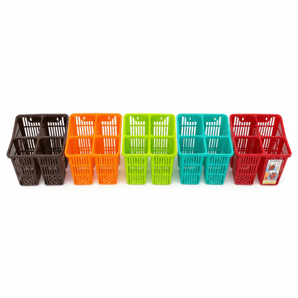 Family Plastics 4 Compartment  Multi Holder 14cm*13cm, Assorted Color - Image 3