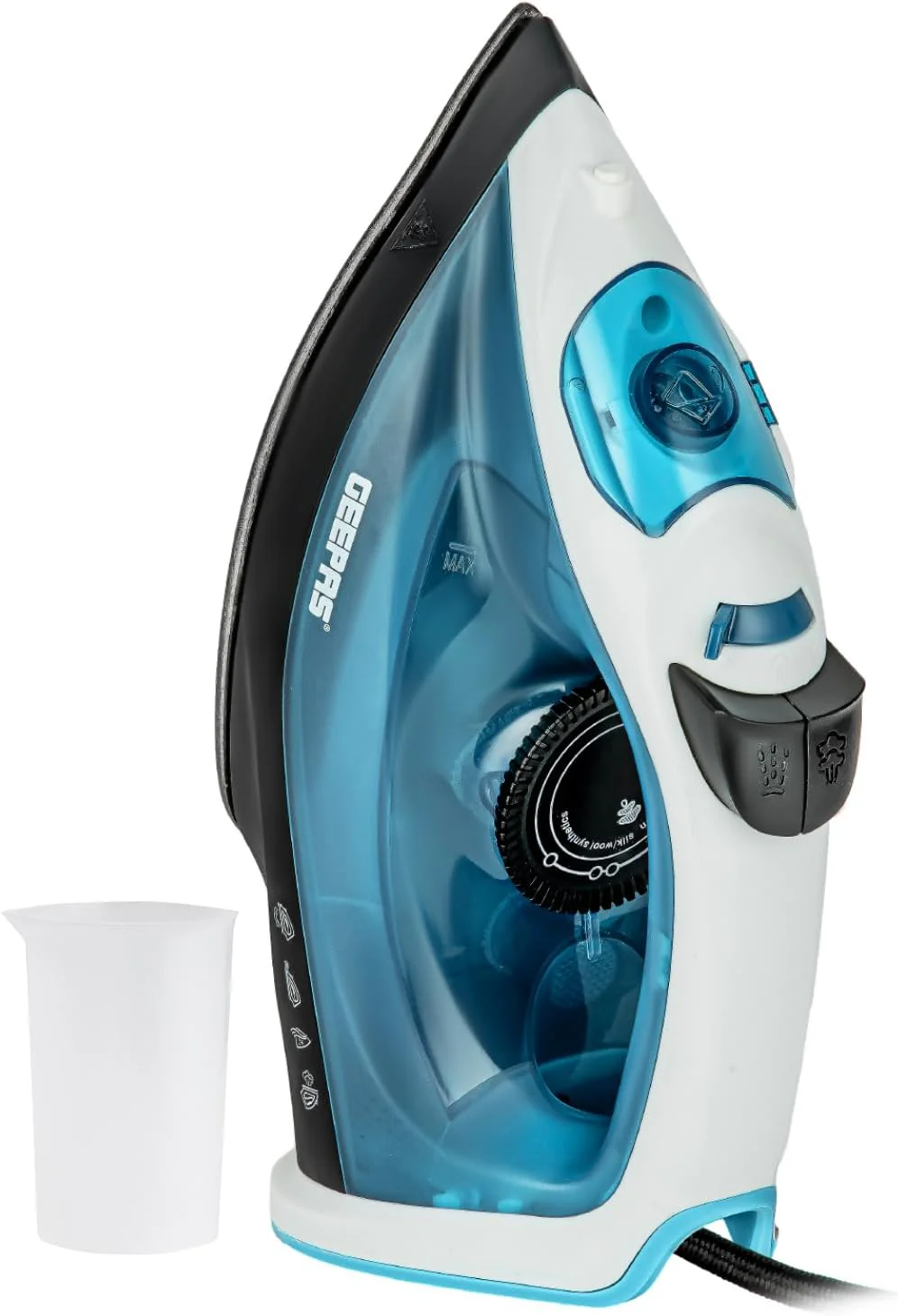 Geepas 1600W Multifunctional Steam Iron for Crisp Ironed Clothes – Non-Stick Soleplate, Wet/Dry Function & with Temperature Control