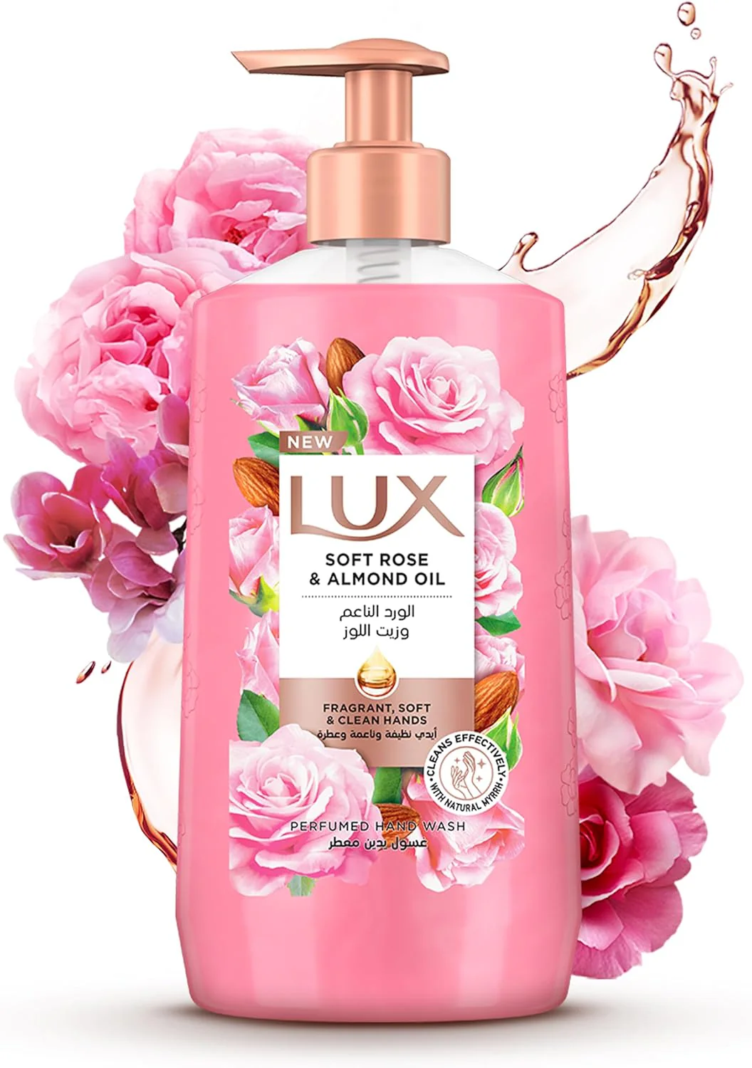 LUX Perfumed Liquid Hand Wash, Soft Rose, with Almond Oil & Glycerin, for Fragrant, Soft and Clean Hands, 250ml