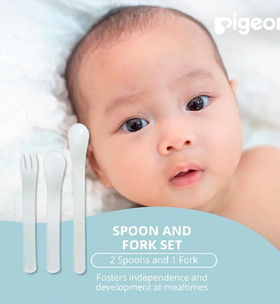 Pigeon Plastic Spoon And Fork Set, 6 Months, 3 Piece [03310],Assorted Colors - Image 5