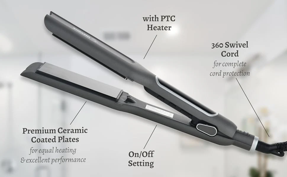 Sonashi 3 in1 Hair Dressing Set With Hair Dryer Hair Straightener And Hair Curler Featured With Ceramic Plates Wet And Dry Function Light Indicator 360 Swivel SBS-800 Grey - Image 8