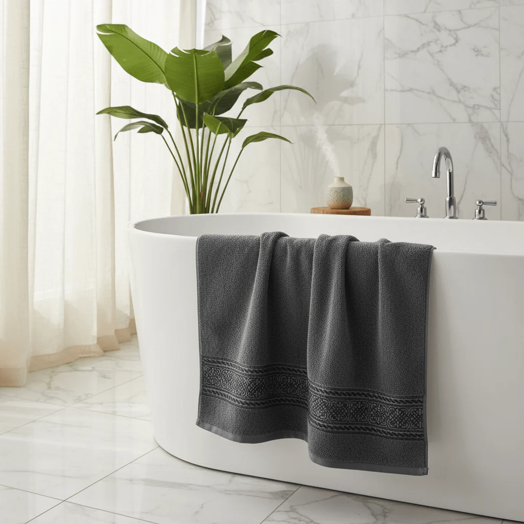 Fieldcrest Luxury Bath Towel – Dark Gray | 70×140cm - Image 3