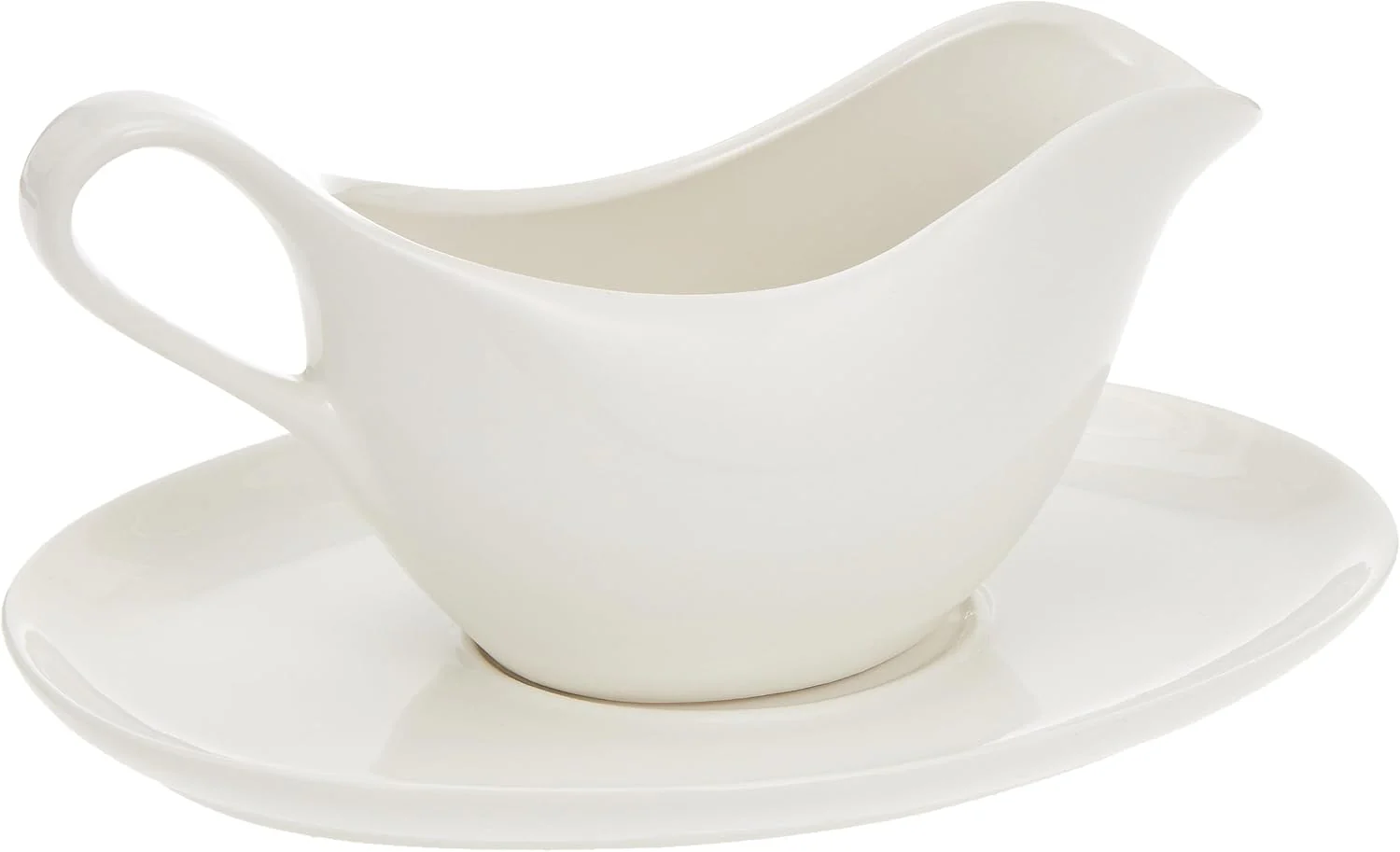 Symphony Premium White Porcelain Gravy Boat & Tray – 325 ml - Image 3