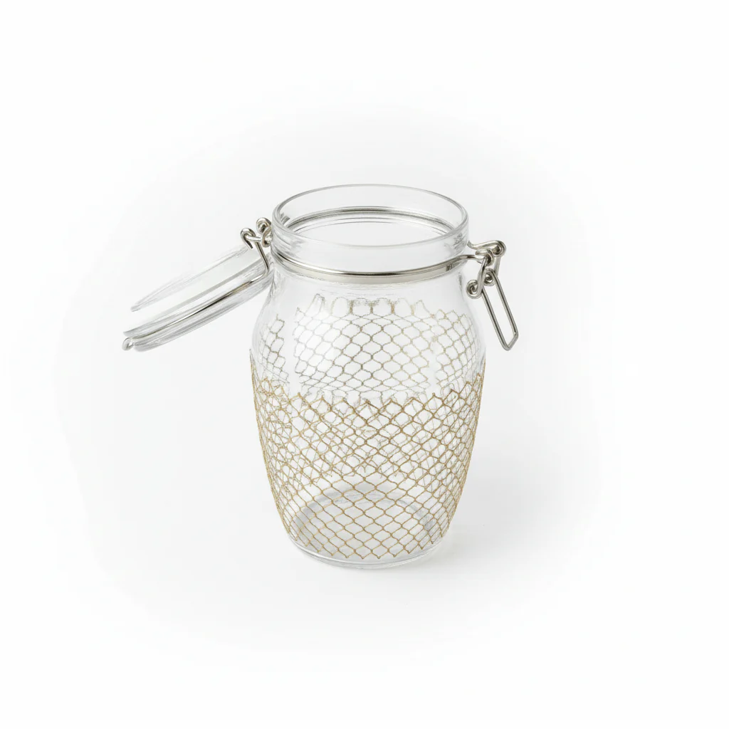 Finili Premium Airtight Acrylic Clip-Lock Storage Canister – Transparent Body with Elegant Golden Design, 14 × 22 cm - Image 3
