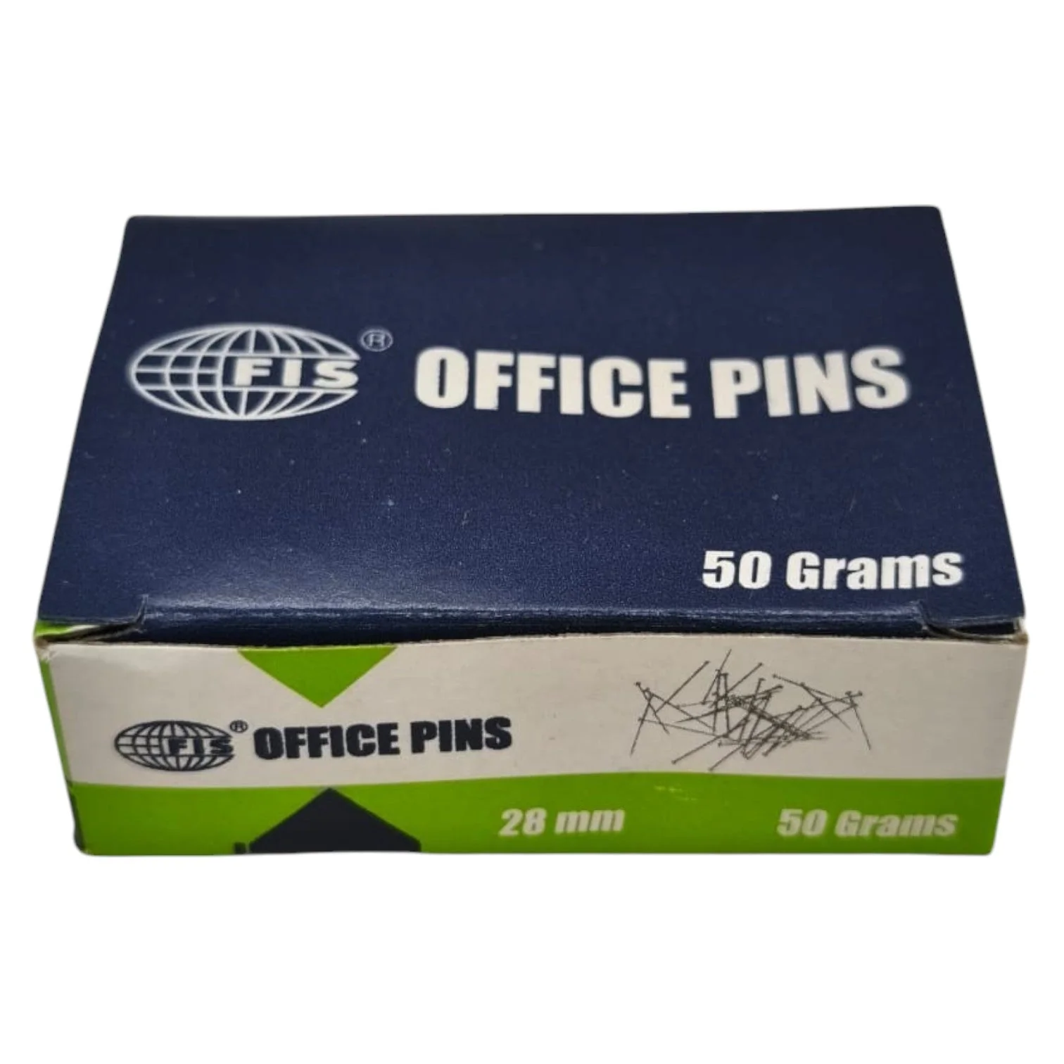 FIS Fine Straight Pins, Durable Stainless Steel Dressmaker For Sewing With Plastic Boxes, Flat Head, Satin Pins For Jewelry Making, Sewing Crafts 50Grams-28MM