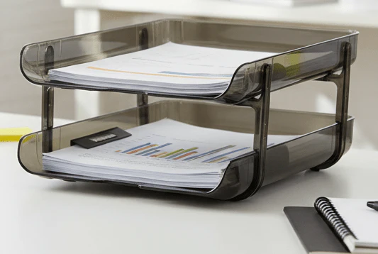 FIS FSOT9002 Flexible Stacking 2-Tier Document Tray – Smoky - Image 2