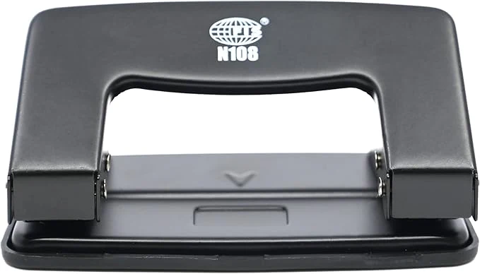 FIS Metal Office Punch N108, 2 Holes Punch, 5.5mm Depth, Up to 8 Sheets Capacity