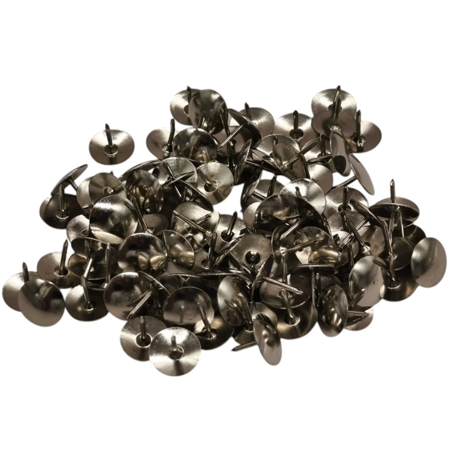 FIS S1 Thumb Tack, Flat Push Pins, Silver Thumb Tacks, 100Pcs, Push Pins, For Picture Photo Hanging, Wall Pins For Board Posters Bulletin Maps-1Cm - Image 3