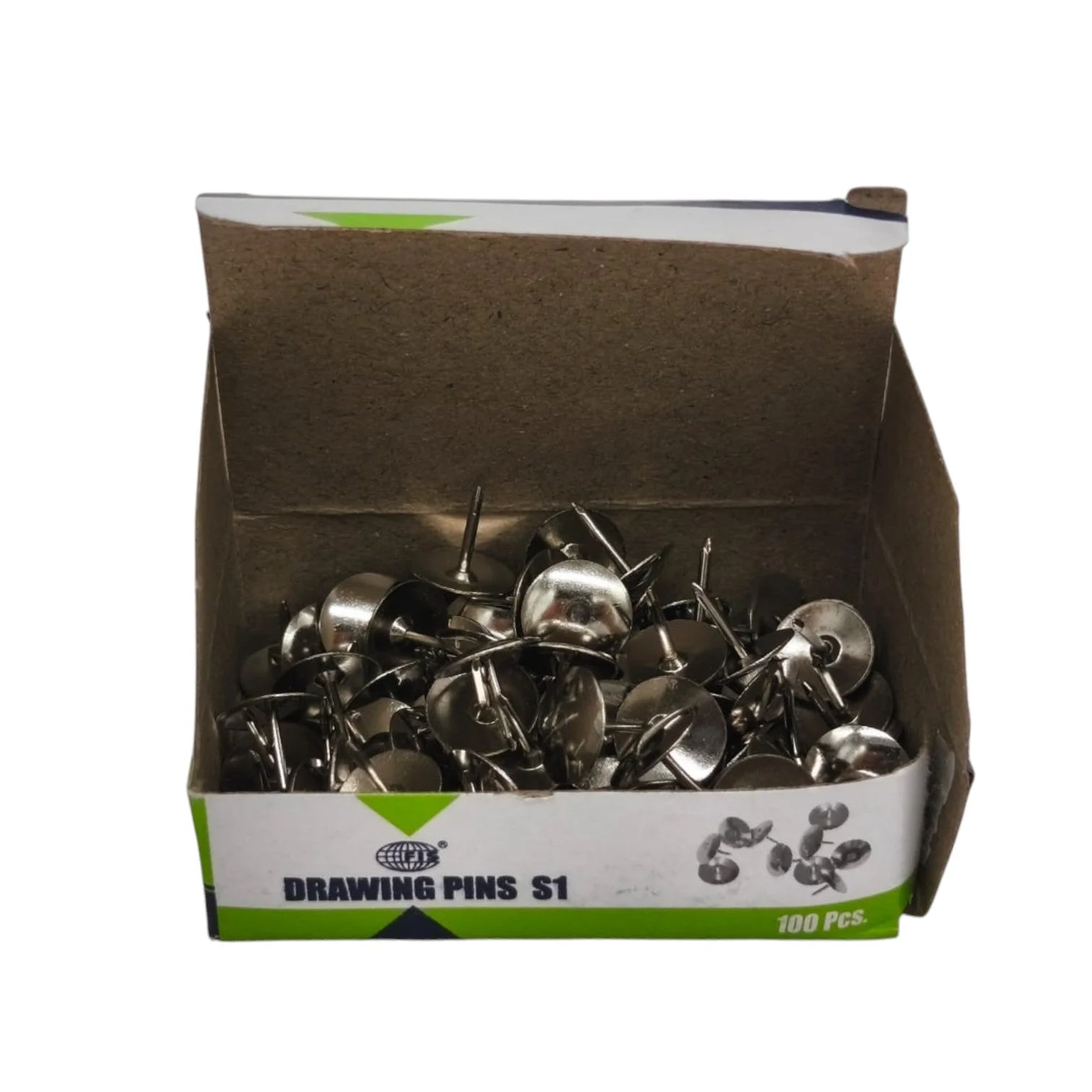 FIS S1 Thumb Tack, Flat Push Pins, Silver Thumb Tacks, 100Pcs, Push Pins, For Picture Photo Hanging, Wall Pins For Board Posters Bulletin Maps-1Cm - Image 4