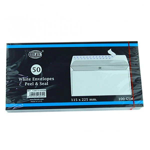Fis White Envelopes 50Pcs 115X225Mm