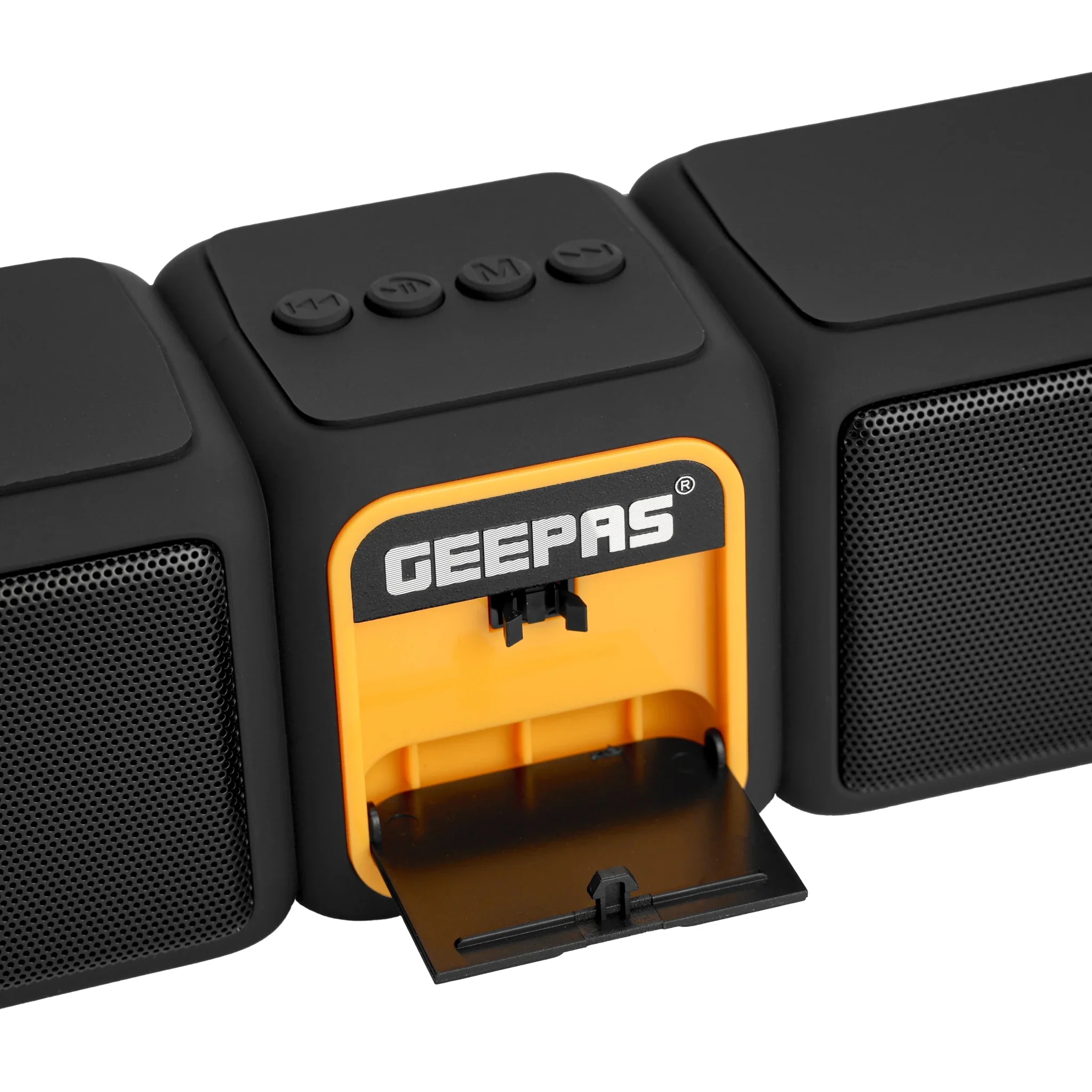 Geepas Soundbar Bluetooth Speaker | Powerful 20W Stereo Output | 4 Built-In Speakers| TWS Connectivity| Bluetooth 5.0| FM/USB/TF/AUX Support - Image 4