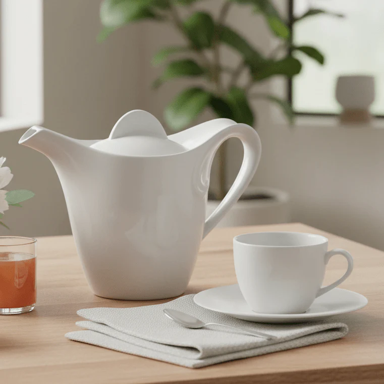 Symphony Premium White Ceramic Tea & Coffee Pot – 1 Litre - Image 2