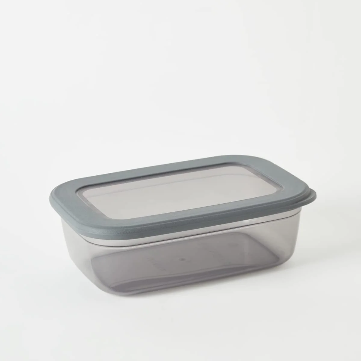 FOLY LIFE Flat Storage Container 1.2L Transparent Gray | Reusable Plastic Food Organizer