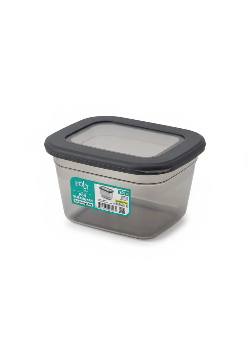FOLY LIFE Medium Storage Box 800ml Transparent Gray | Reusable Airtight Food Container - Image 2