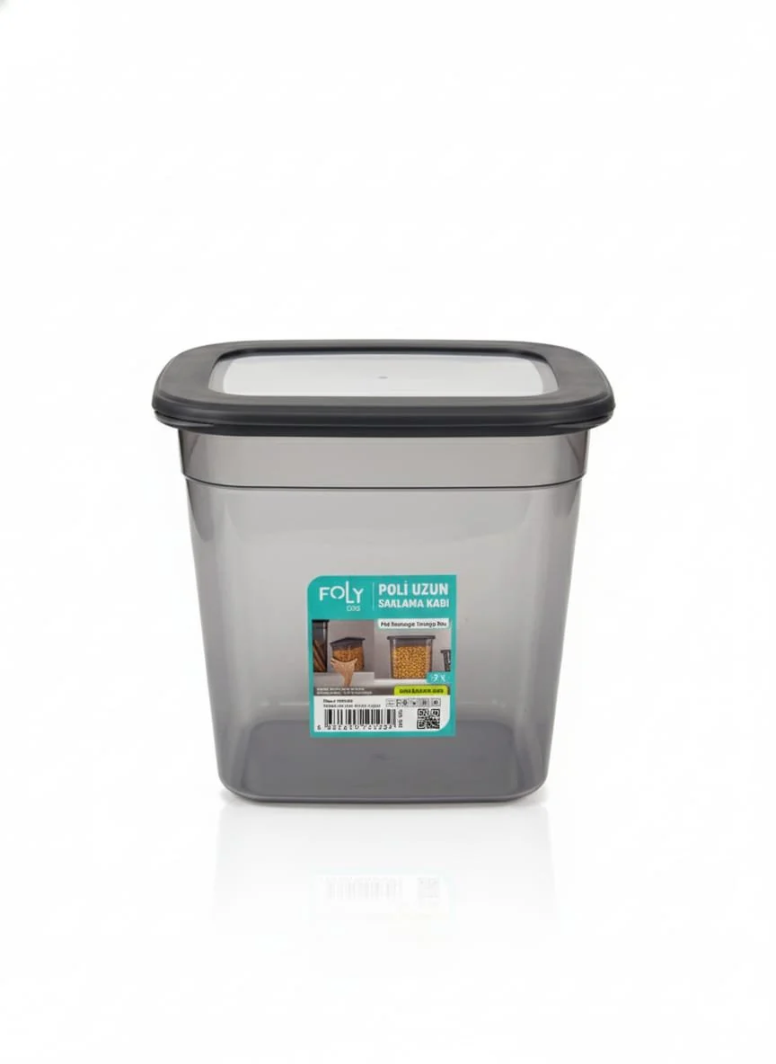 FOLY LIFE Rectangular Storage Box 2L Transparent Gray | Airtight Plastic Food Organizer - Image 2