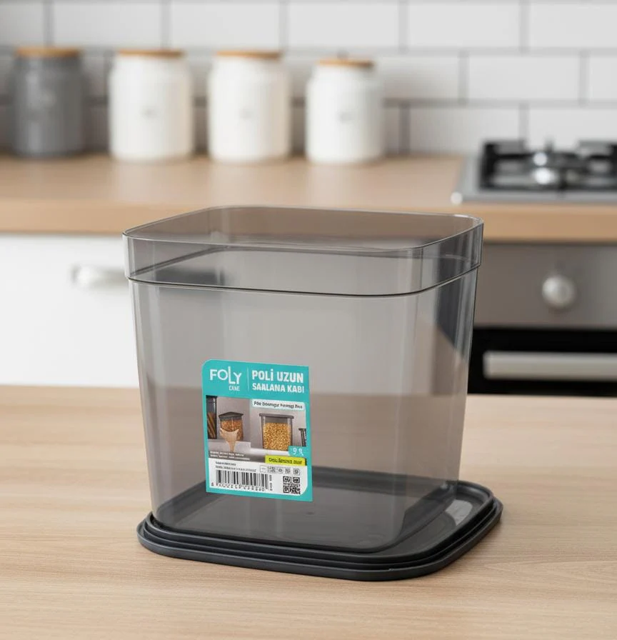 FOLY LIFE Rectangular Storage Box 2L Transparent Gray | Airtight Plastic Food Organizer - Image 3