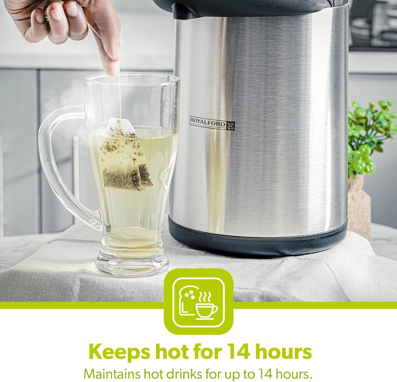 Royalford Vacuum Flask - RF8338 - 5 Ltr - Image 3