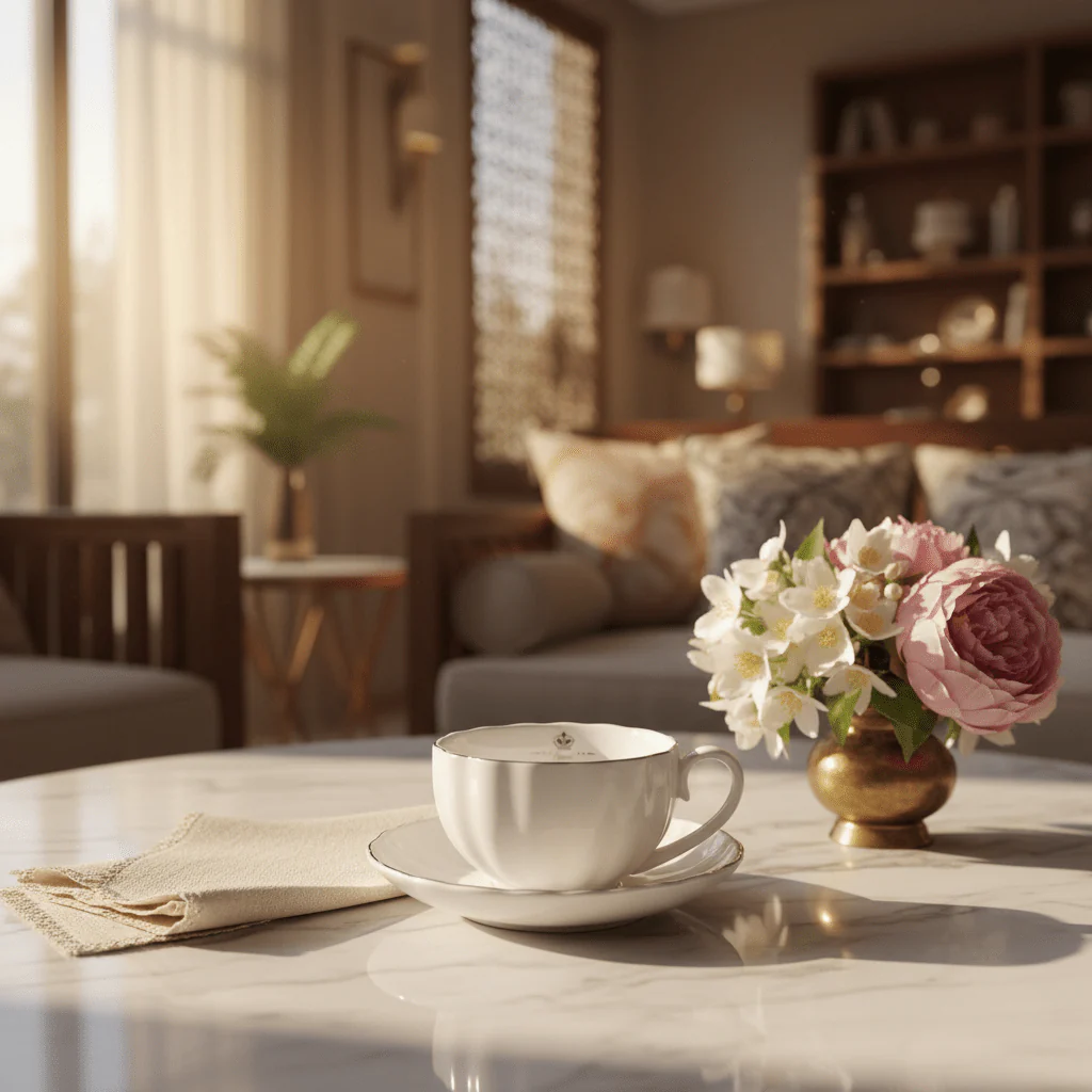 Fresh Life White Ceramic Cup & Saucer Set — 260ml - Image 2
