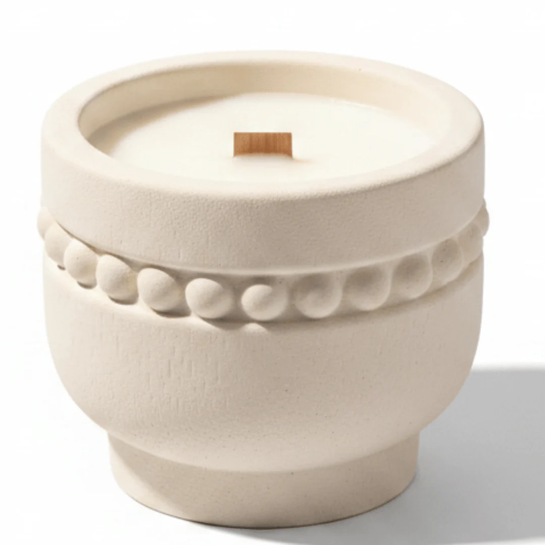 Fresh Touch Scented Candle — Elegant Cream Chalk Cup