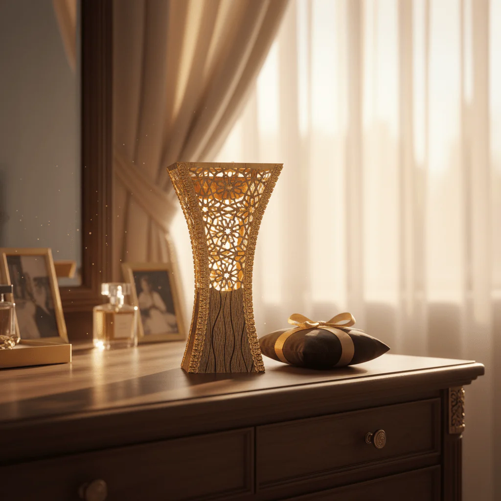Fuma Gold Metal Incense Burner | Ornate Arabic Lattice Design | 27×13 cm - Image 3
