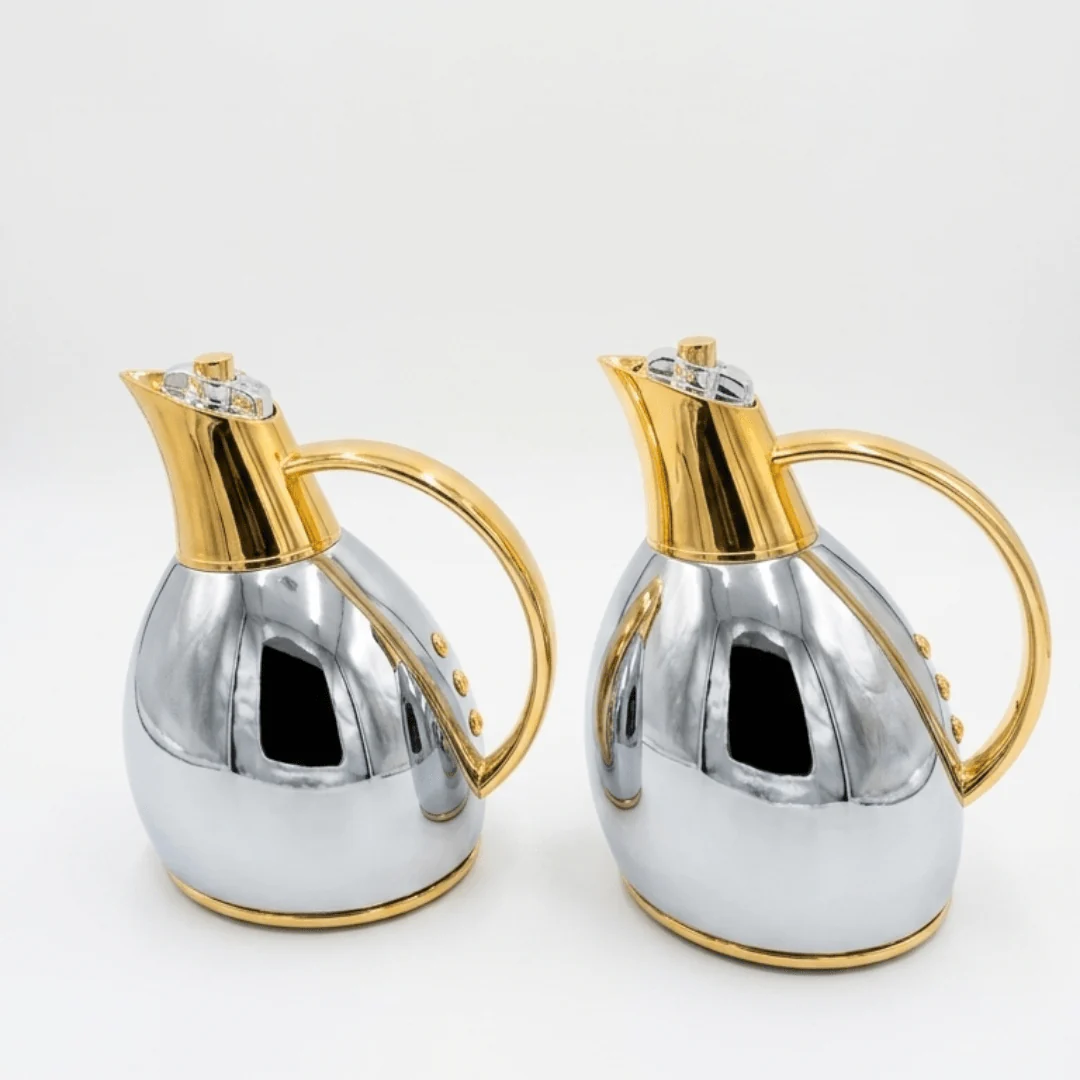 Fuma Gold & Silver Vacuum Insulated Flask for Travel & Serving – 0.75–1 Litre