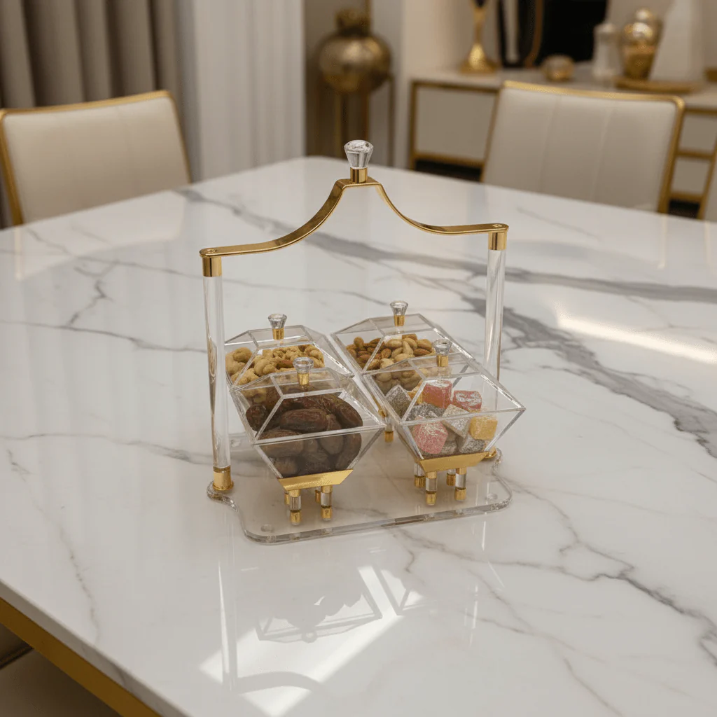 Fursan 4-Piece Acrylic Candy Box Set with Holder 40 cm Premium Storage & Serving Solution - Image 2