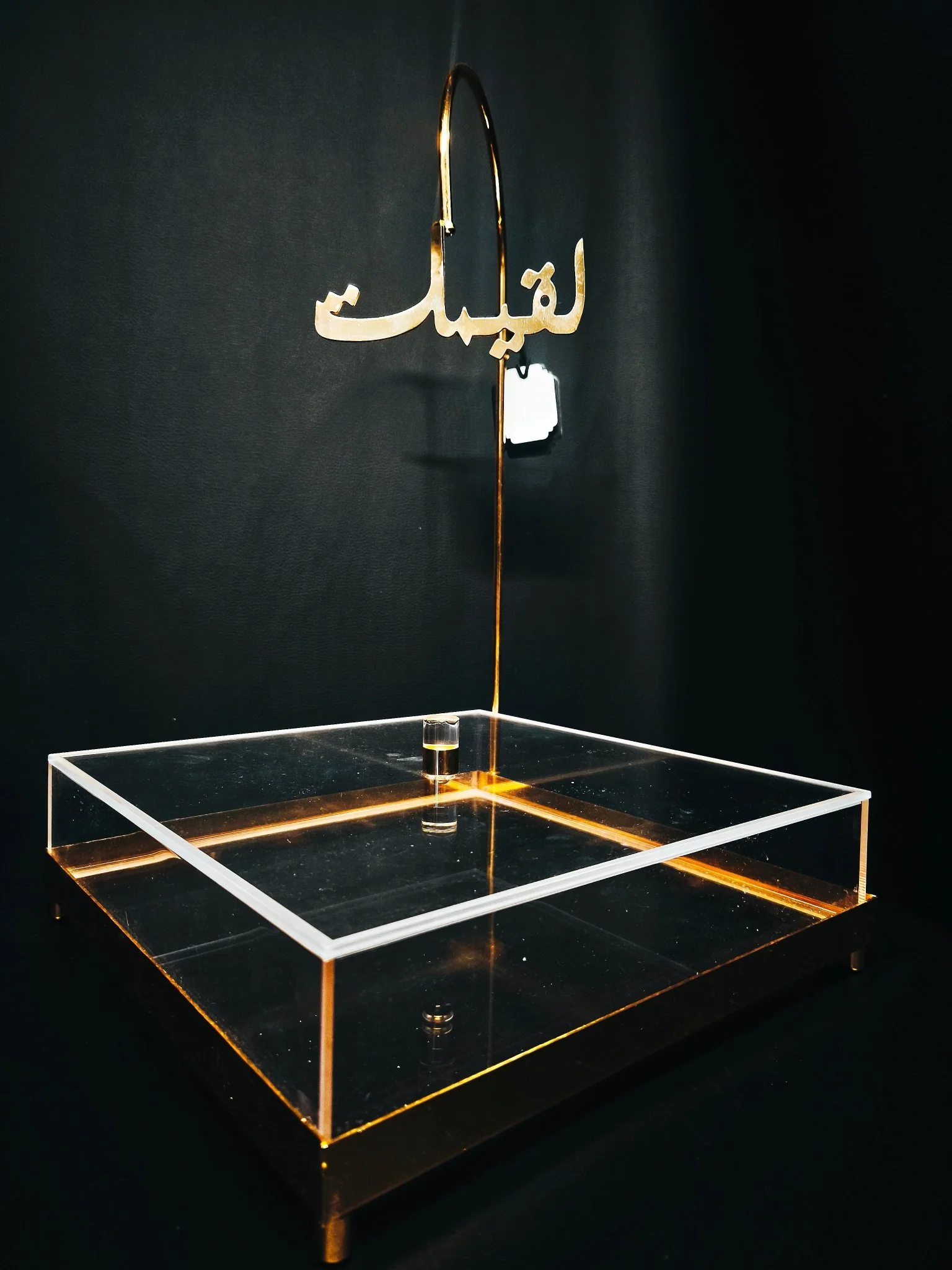 Fursan Acrylic Storage Box Square Medium 26X26Cm Gold - Image 3