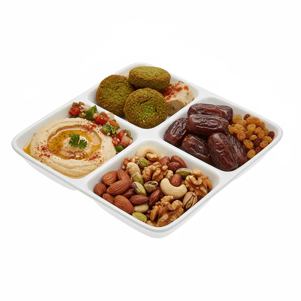 Symphony Collection – 24 cm White Ceramic Three-Section Square Tray & Platter - Image 4