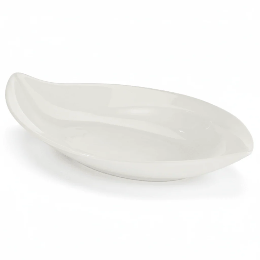 Symphony Collection – 38 cm White Ceramic Nurture Canopy Leaf Bowl