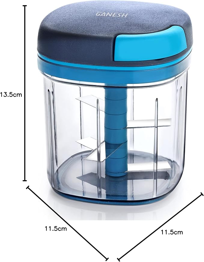 Ganesh Multipurpose Plastic Vegetable Master Chopper with 5 Stainless Steel Blades Blades for Effortlessly Chopping Vegetables and Fruits for Your Kitchen, XL Large Jumbo Chopper (900 Ml) - Image 5