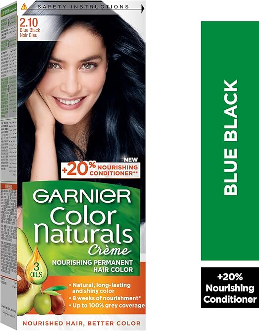 Garnier color naturals 2.10 hair color, blue black, 112gm - Image 3