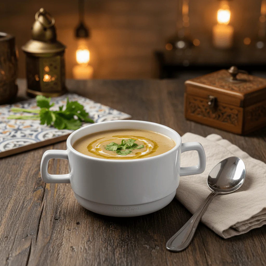 Gastro Plast Premium White Elegant Melamine Soup Bowl with Handle 10×6 cm Heat Resistant - Image 2