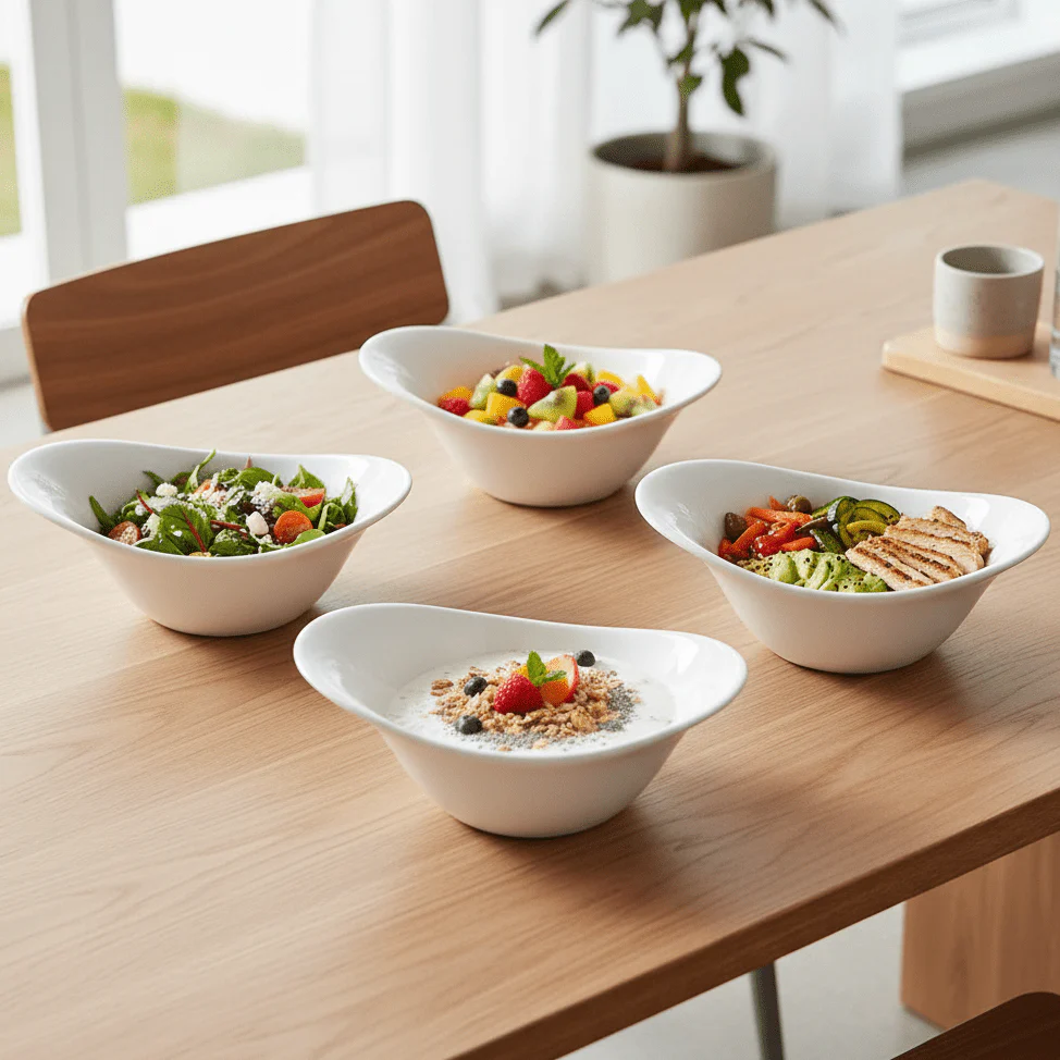 Symphony Premium White Ceramic Modern Bowls – Set of 4 (13×5 cm) - Image 4