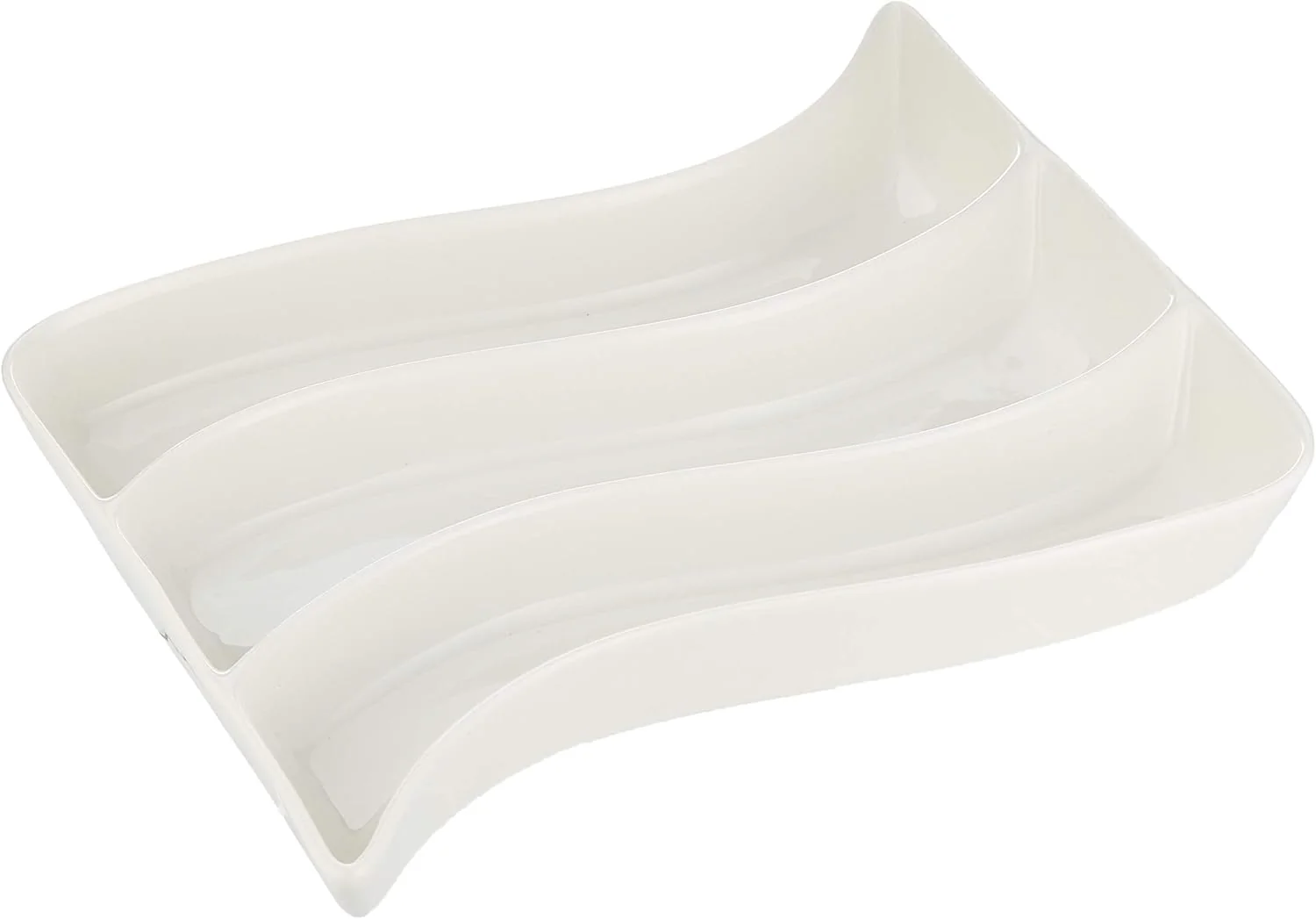 Symphony Collection – 29 cm White Ceramic Three-Section Plate