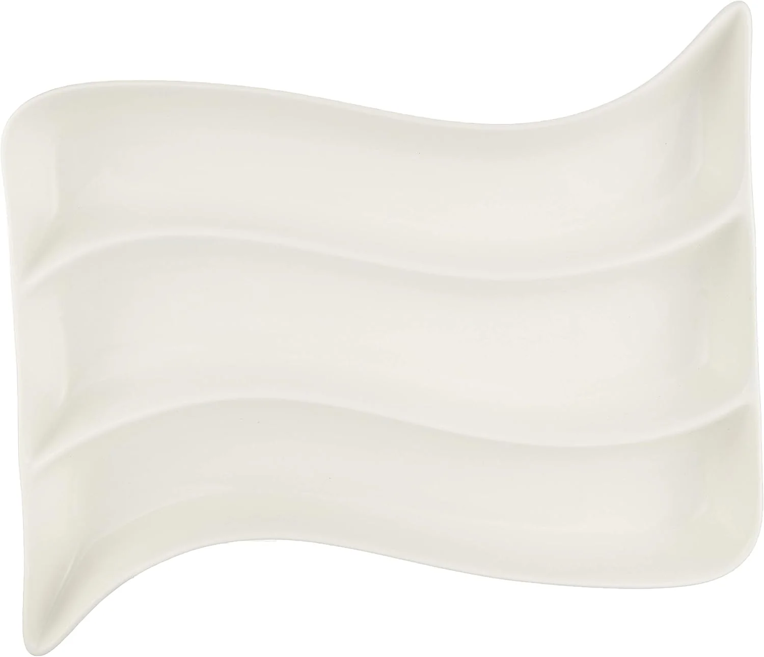 Symphony Collection – 29 cm White Ceramic Three-Section Plate - Image 2