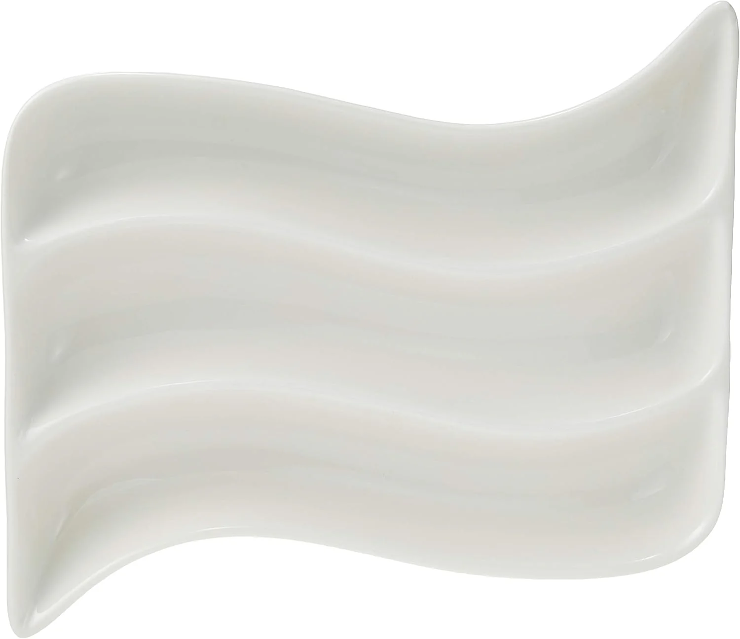 Symphony White Ceramic Divided Plate – 3 Sections, 18 x 14 cm - Image 3