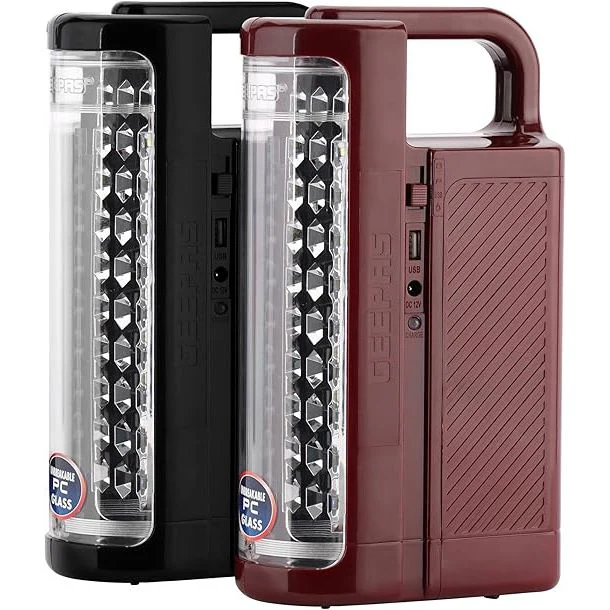 Geepas 24 Mega Luminous LED's Rechargeable LED Lantern Set Of 2 | 30 Super Bright SMD LEDs, Energy Efficient, USB Charging Red & Black - Image 5