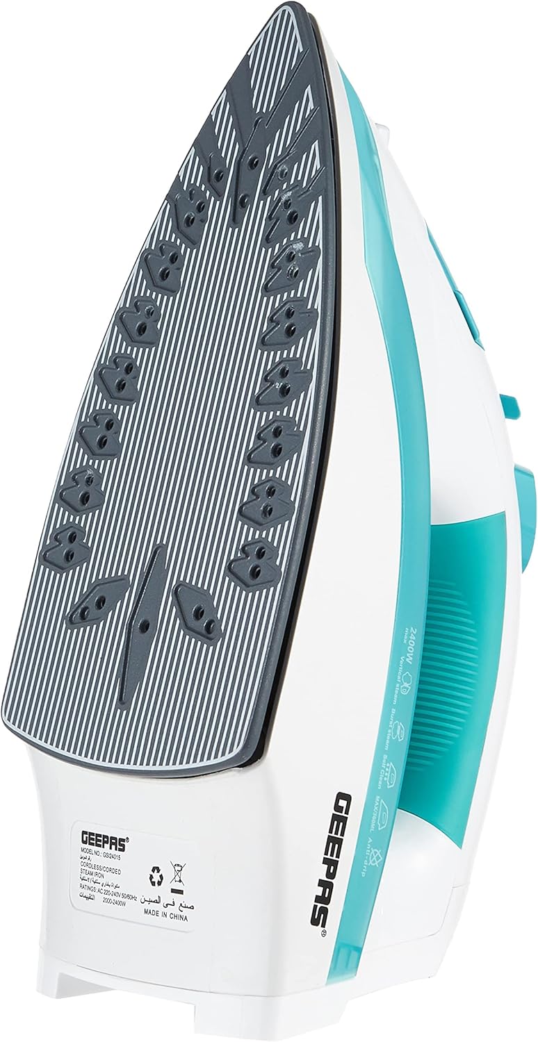 Geepas Cordless/Corded Steam Iron- GSI24015| Wet and Dry Steam Iron Box Handy Design with Powerful Burst Steam, Anti-Drip Function - Image 3