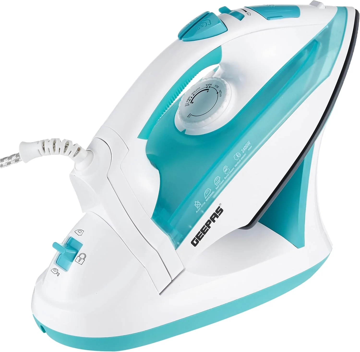 Geepas Cordless/Corded Steam Iron- GSI24015| Wet and Dry Steam Iron Box Handy Design with Powerful Burst Steam, Anti-Drip Function - Image 4
