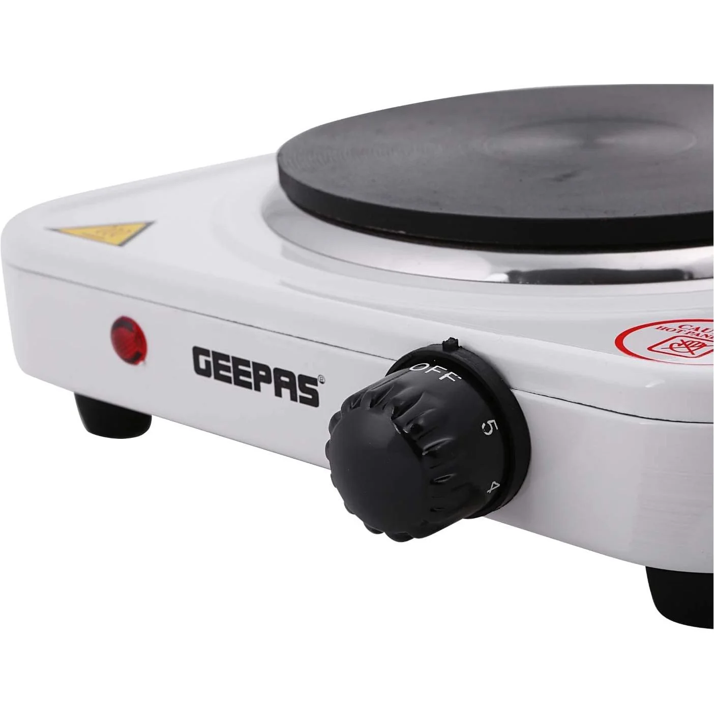 Geepas GHP32013 1000W Electric Single Hot Plate for Flexible & Precise Table Top Cooking - Cast Iron Heating Plate - Image 2