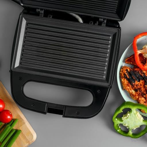 Geepas Portable Powerful 700W 2 Slice Grill Maker with Non-Stick Plates GGM6001| | Easy to Clean | Practical Cable Winding | Lid Locking for Space-Saving Vertical Storage - Image 3