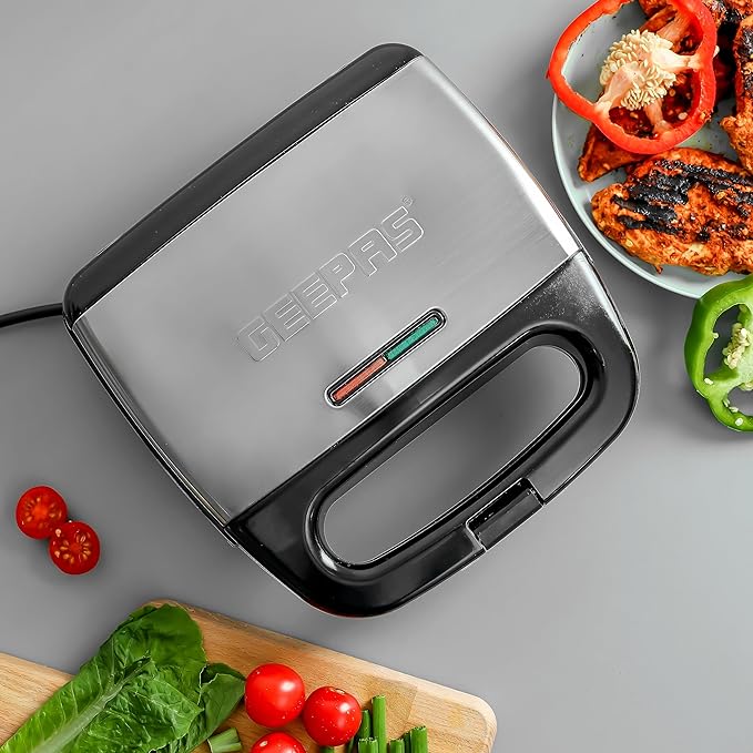 Geepas Portable Powerful 700W 2 Slice Grill Maker with Non-Stick Plates GGM6001| | Easy to Clean | Practical Cable Winding | Lid Locking for Space-Saving Vertical Storage - Image 4